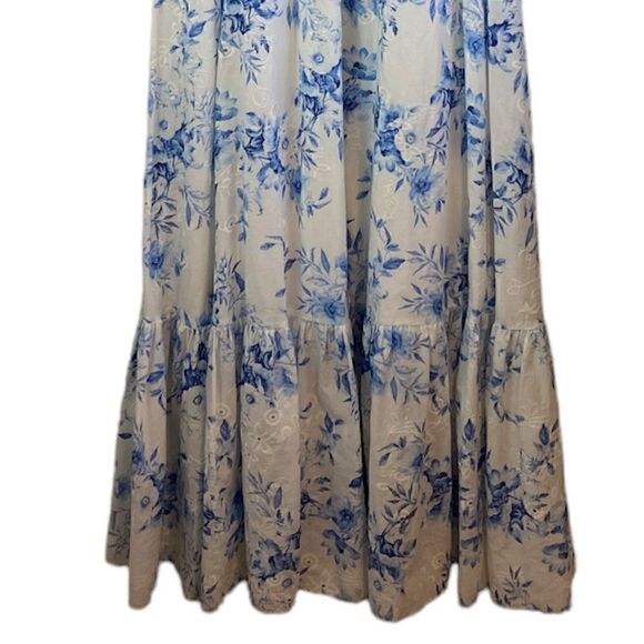 One 33 Social Print Eyelet Floral Maxi Dress Size 4 - Picture 2 of 14